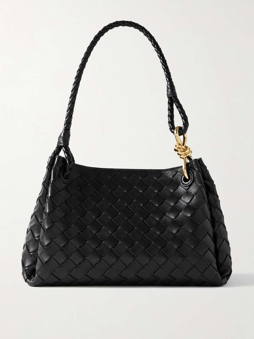 Bottega Veneta Parachute Medium Intrecciato Leather Shoulder Bag
