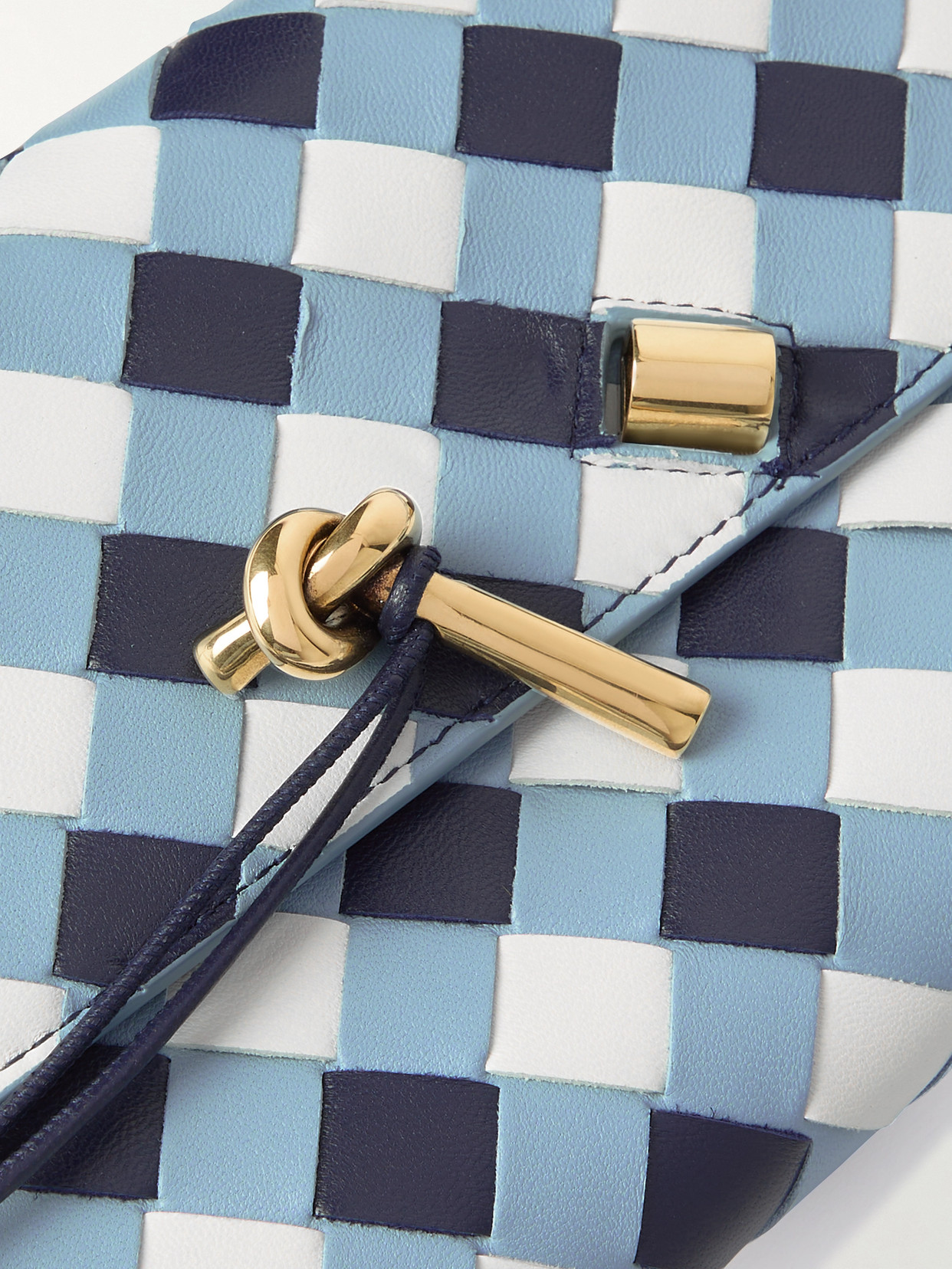 Bottega Veneta Andiamo Small Intrecciato Leather Clutch In White