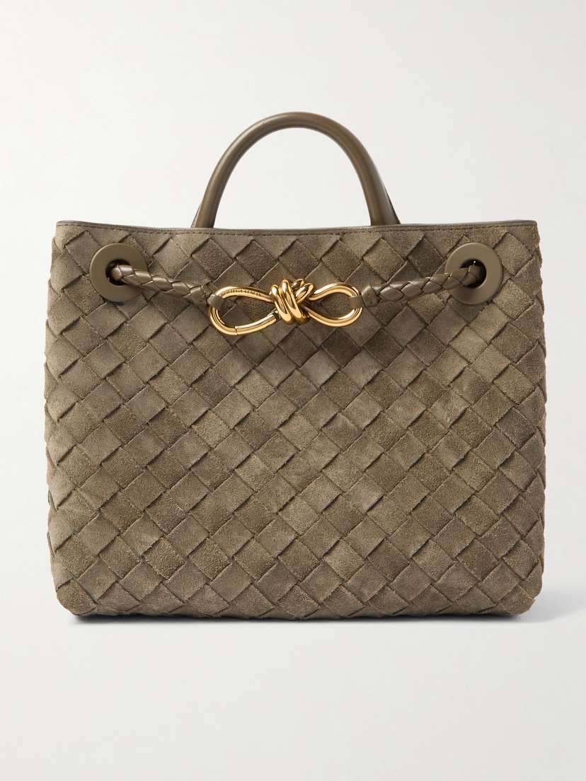 Bottega Veneta Andiamo Small Intrecciato Suede Tote