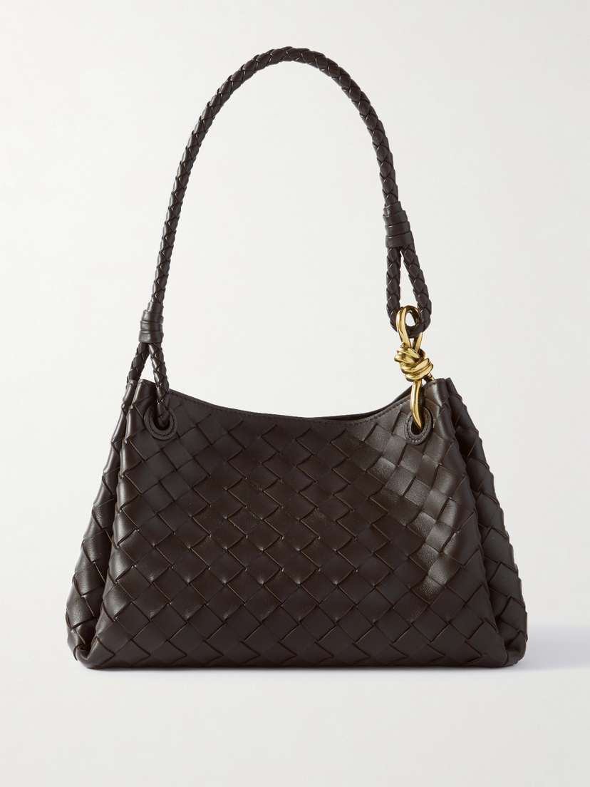 Bottega Veneta Parachute Medium Intrecciato Leather Shoulder Bag