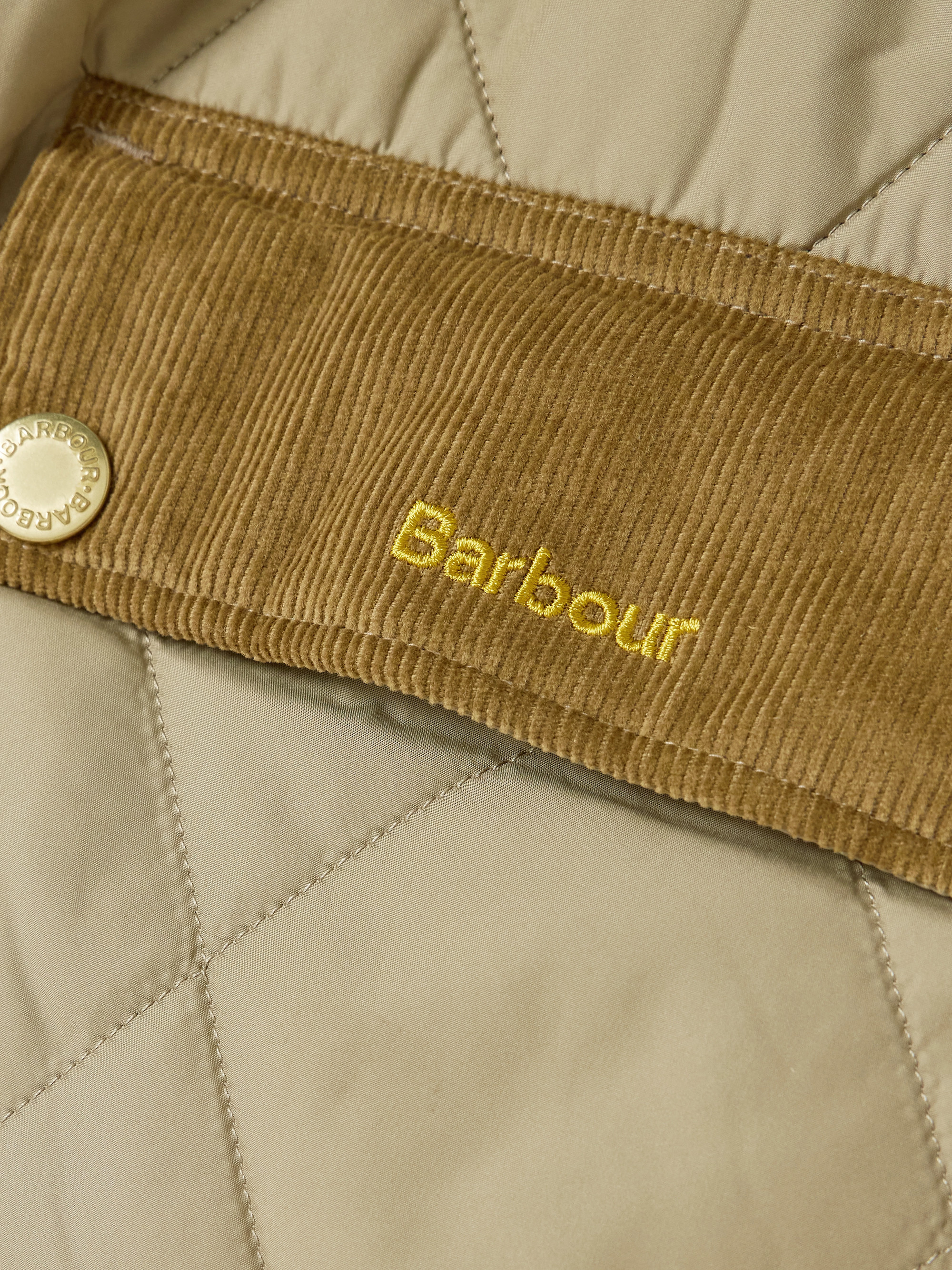 BARBOUR Martha cropped corduroy-trimmed quilted shell jacket