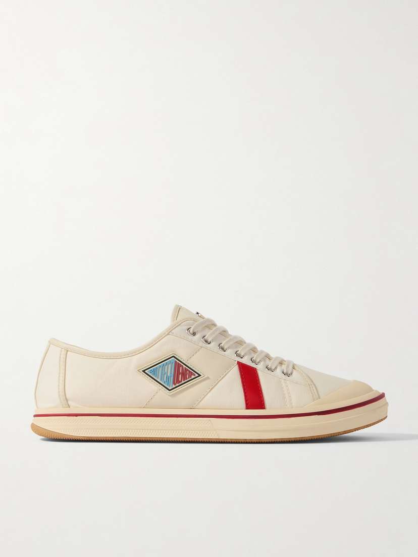 Bottega Veneta Eliot Appliquéd Leather-trimmed Canvas Sneakers