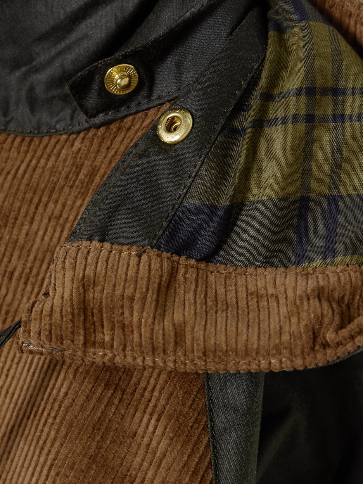 Imelda Hooded Corduroy-Trimmed Waxed-Cotton And Quilted Jacket