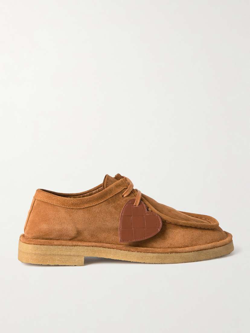 Bottega Veneta Intrecciato Leather-trimmed Suede Loafers