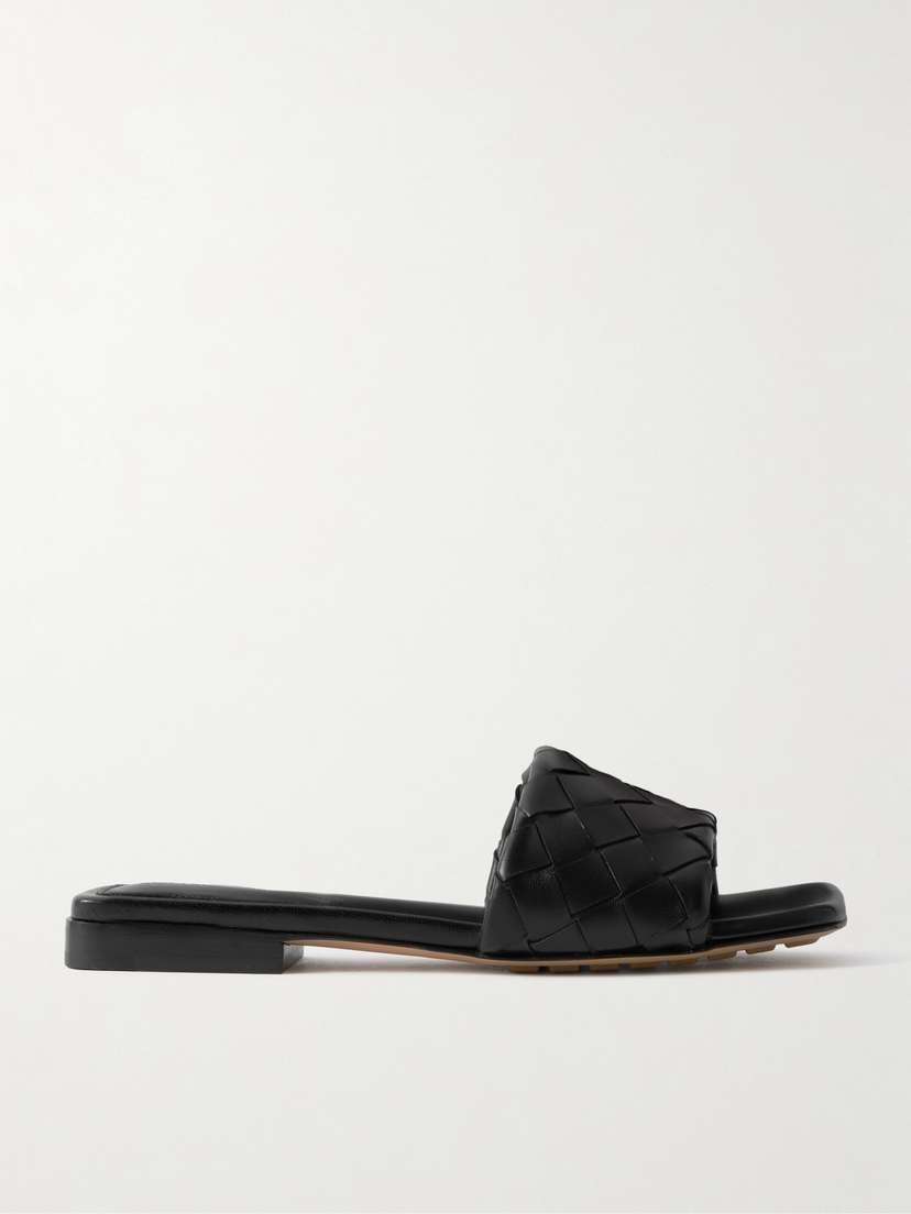 Bottega Veneta Riva Intrecciato Leather Slides