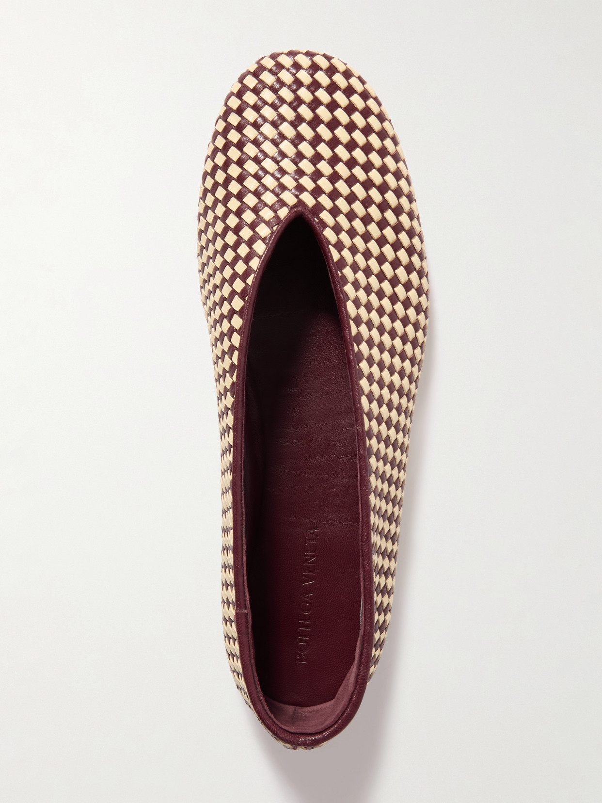 Two-Tone Intrecciato Ballet Flats