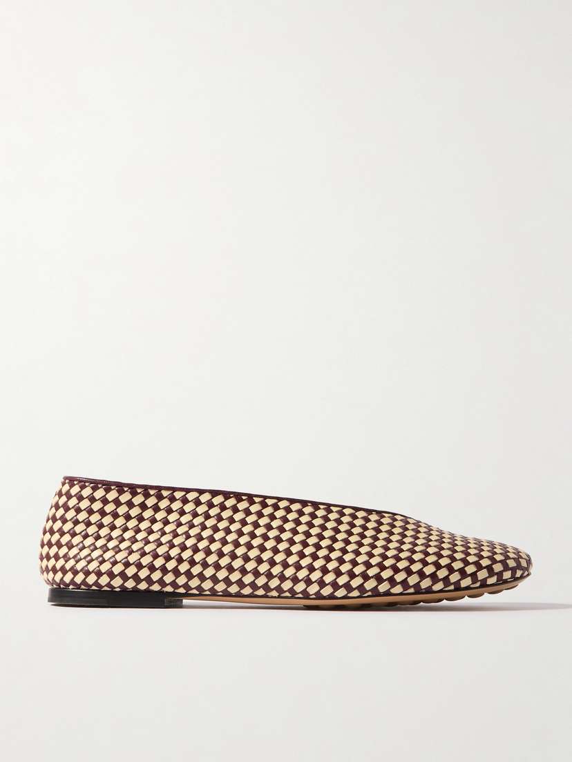 Bottega Veneta Two-tone Intrecciato Leather Ballet Flats