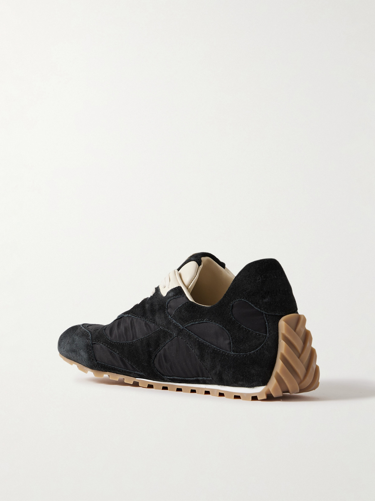 Bottega Veneta Orbit Leather-trimmed Suede And Shell Sneakers