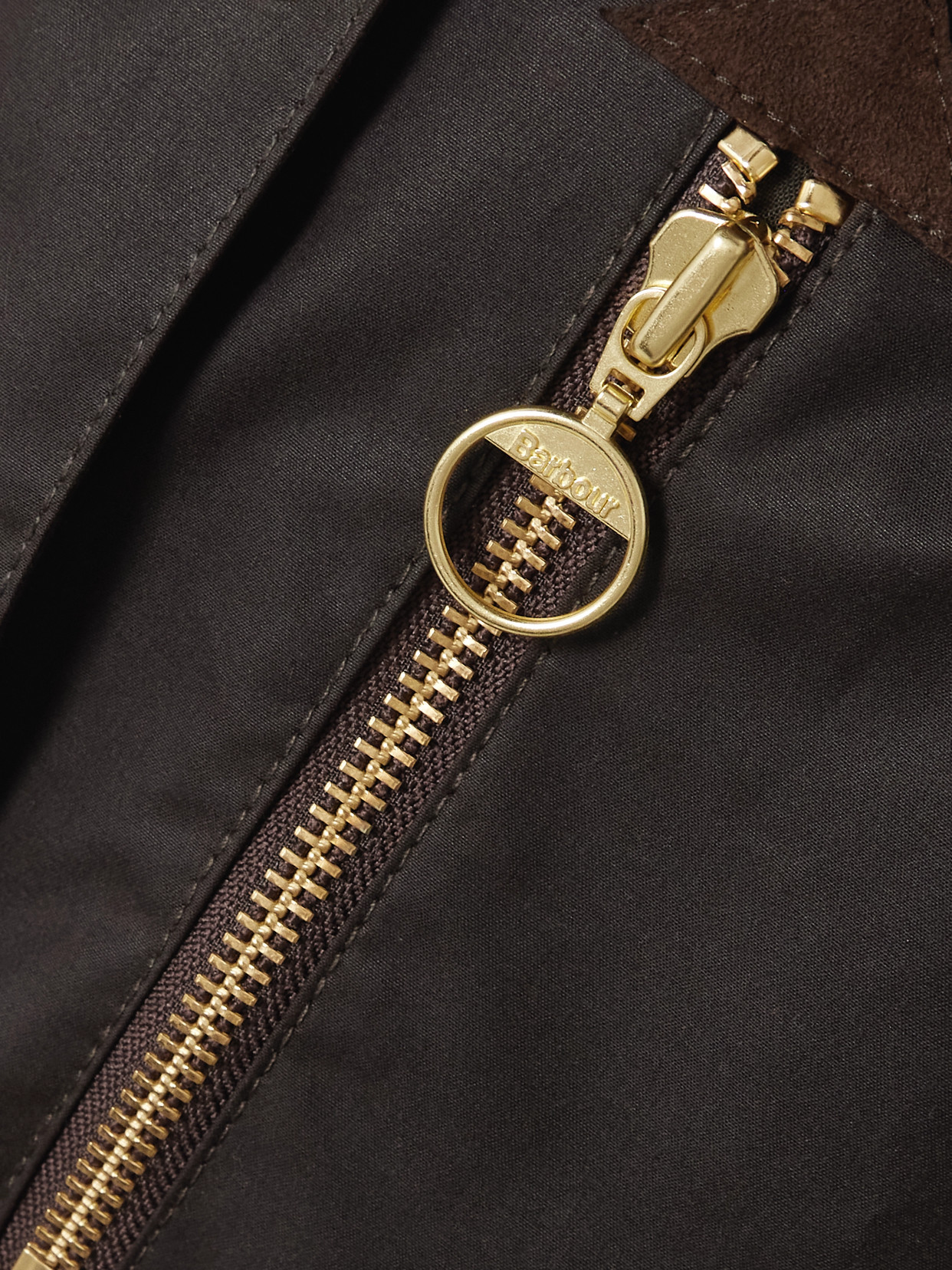 Evette Corduroy-Trimmed Waxed-Cotton Trench Coat