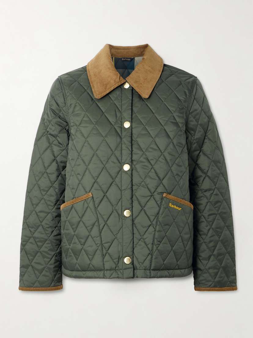 Barbour Liddesdal Corduroy-trimmed Quilted Shell Jacket