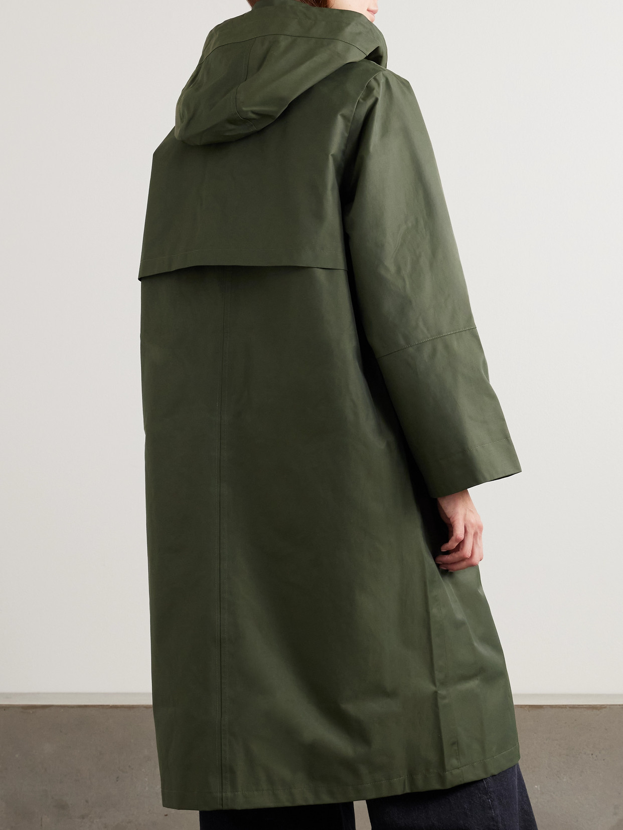 Maude Hooded Waxed Cotton-Blend Coat