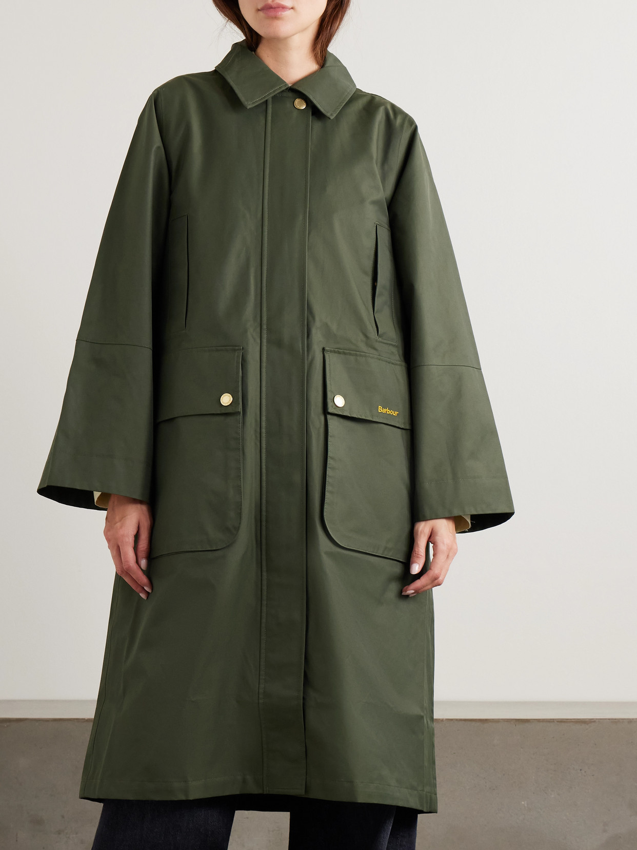 Maude Hooded Waxed Cotton-Blend Coat