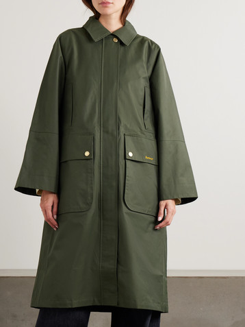 BARBOUR Maude hooded waxed cotton-blend coat