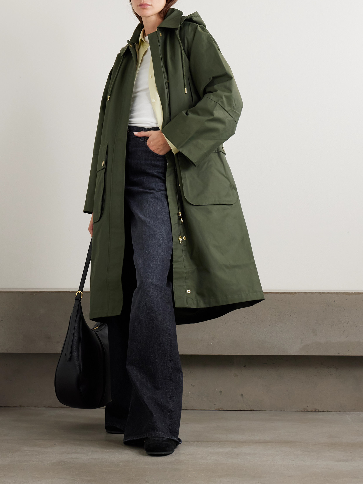 Maude Hooded Waxed Cotton-Blend Coat