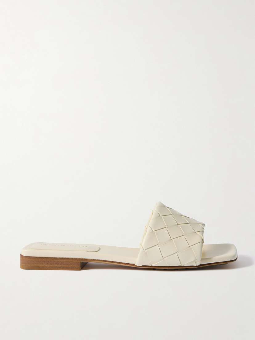 Bottega Veneta Riva Intrecciato Leather Slides