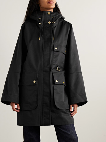 BARBOUR Arla hooded waxed cotton-blend coat
