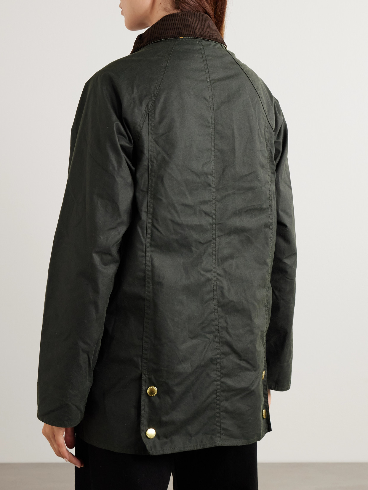 Beadnell Corduroy-Trimmed Waxed-Cotton Jacket