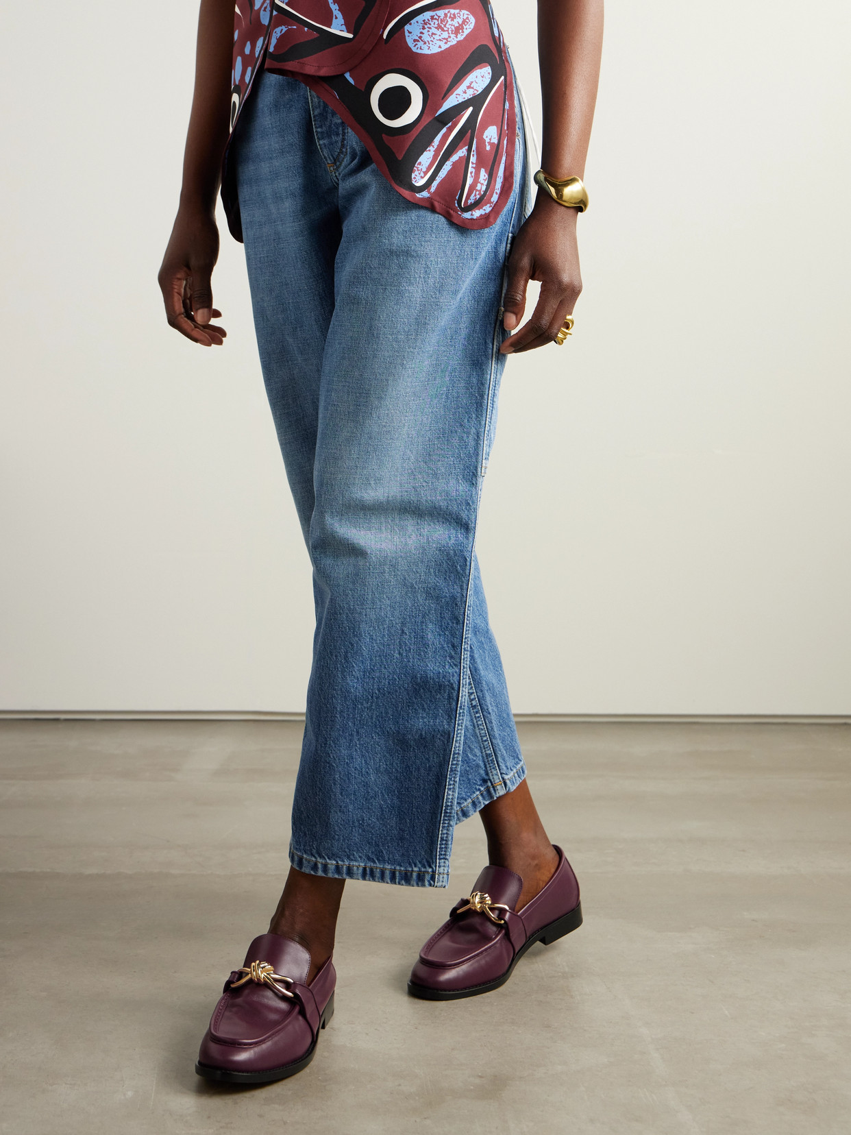 Bottega Veneta Astaire Embellished Leather Loafers