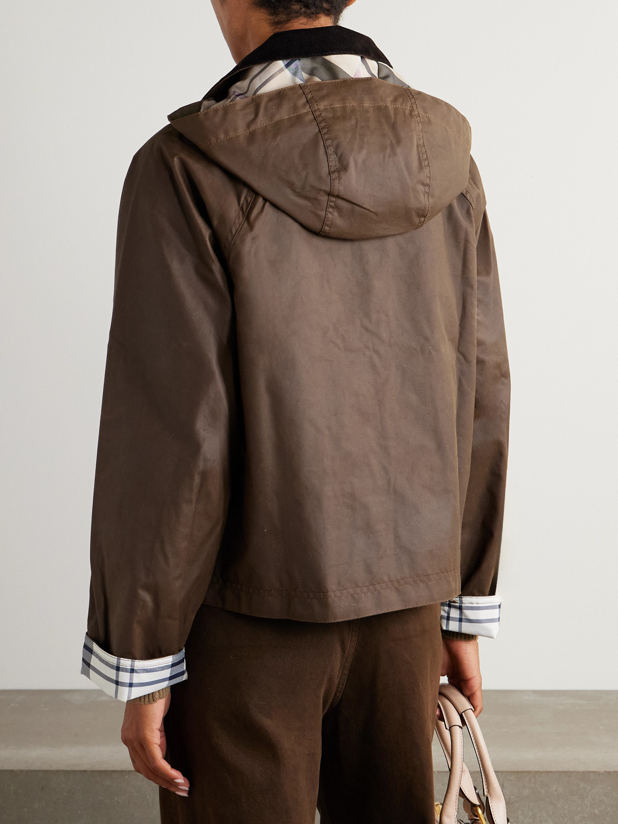 Barbour Myra Leather-trimmed Cotton Hooded Jacket In Multi