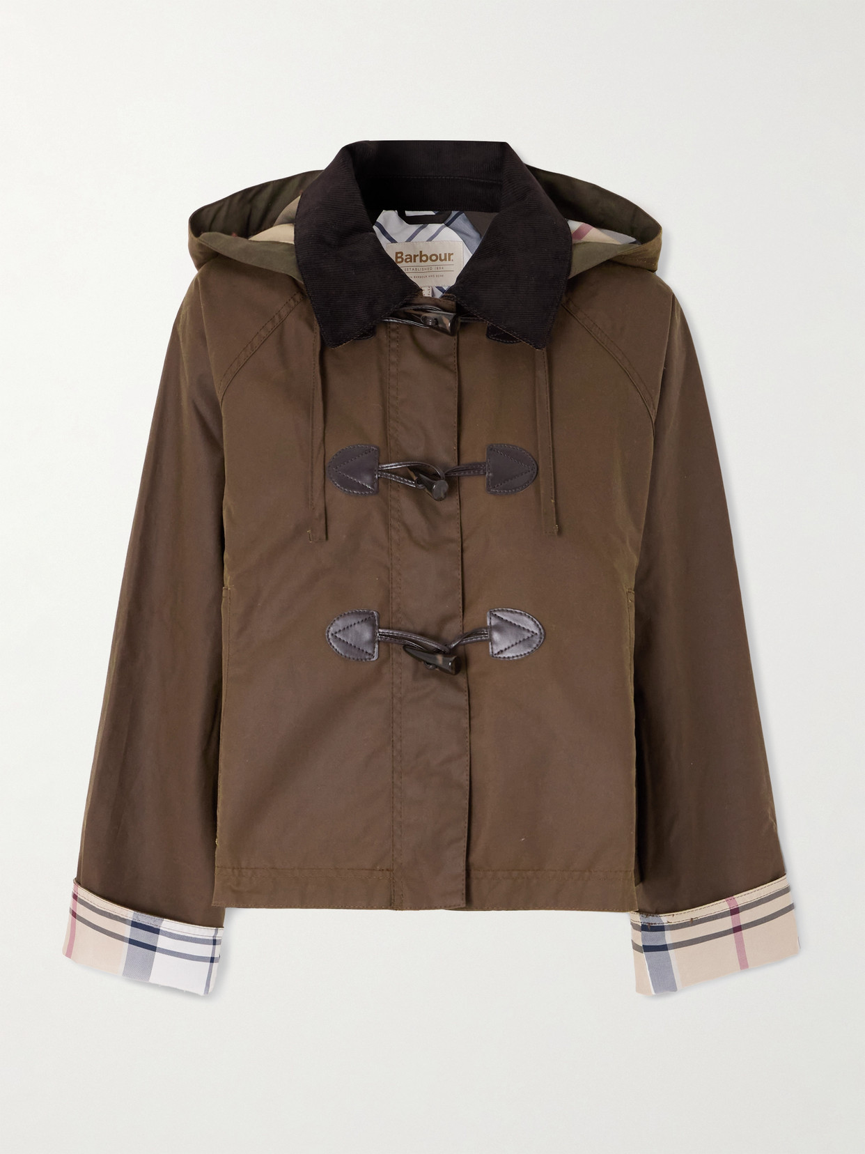 Barbour Myra Leather-trimmed Cotton Hooded Jacket In Multi