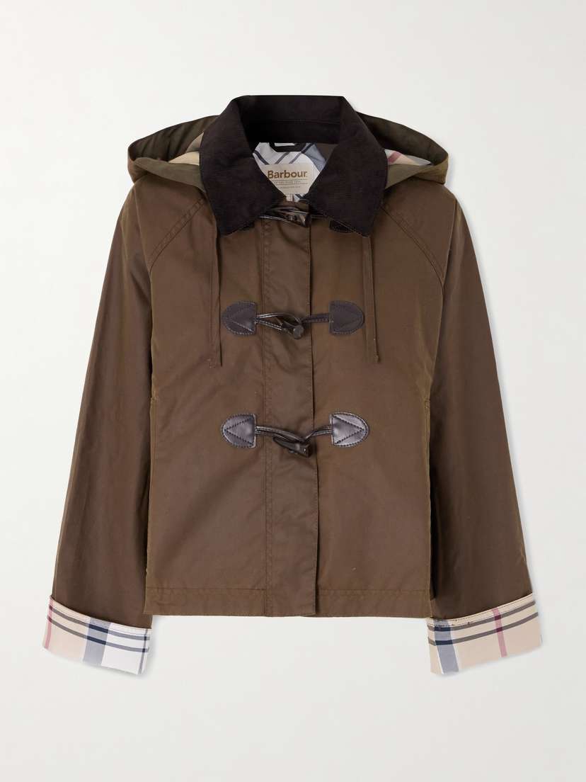 Barbour Myra Leather-trimmed Cotton Hooded Jacket
