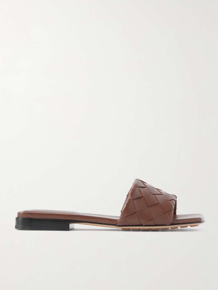 Bottega Veneta Riva Intrecciato Leather Slides
