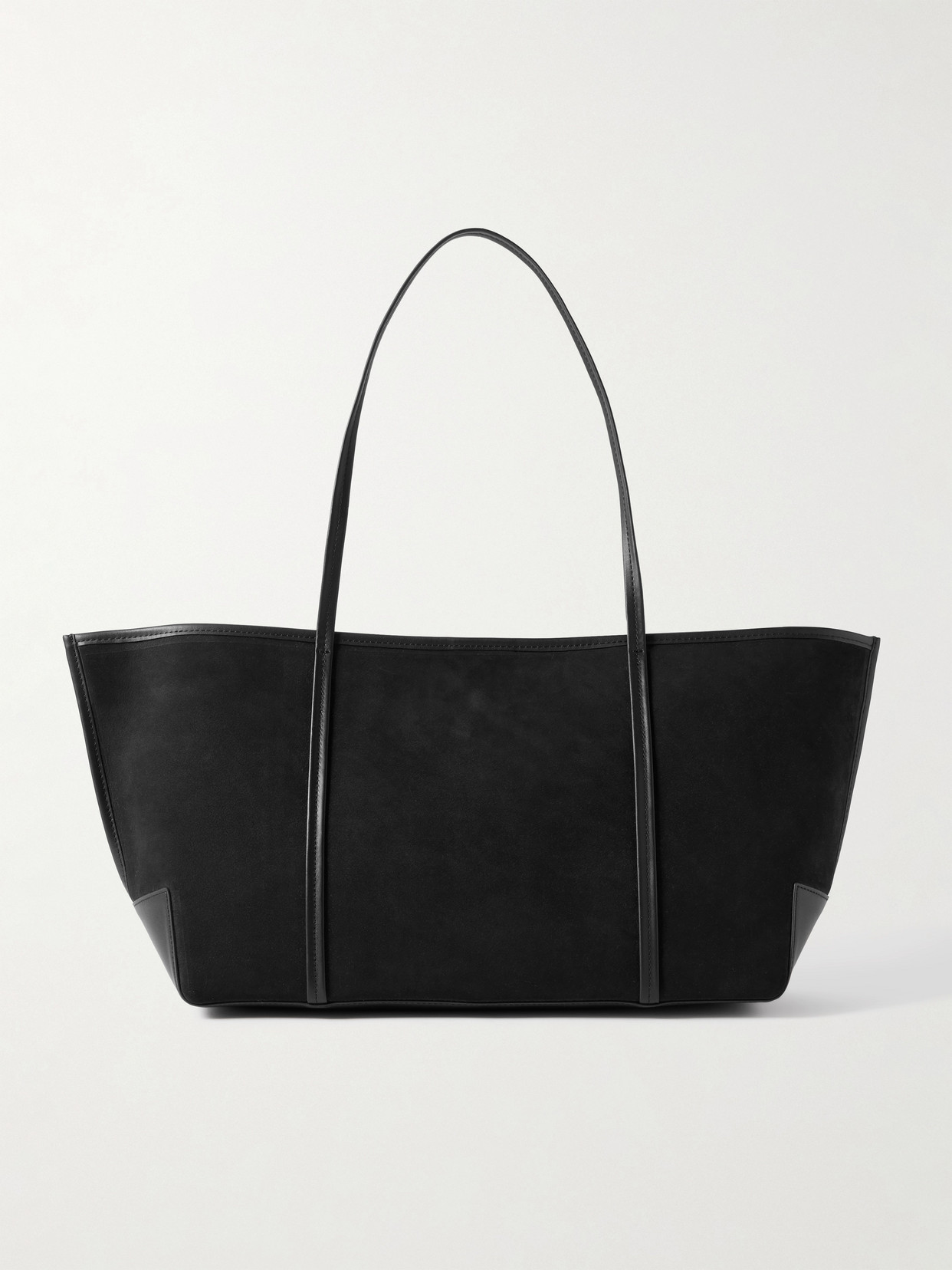 St Agni Bateau Leather-trimmed Suede Tote