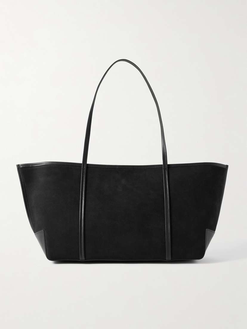 St. Agni Bateau Leather-trimmed Suede Tote