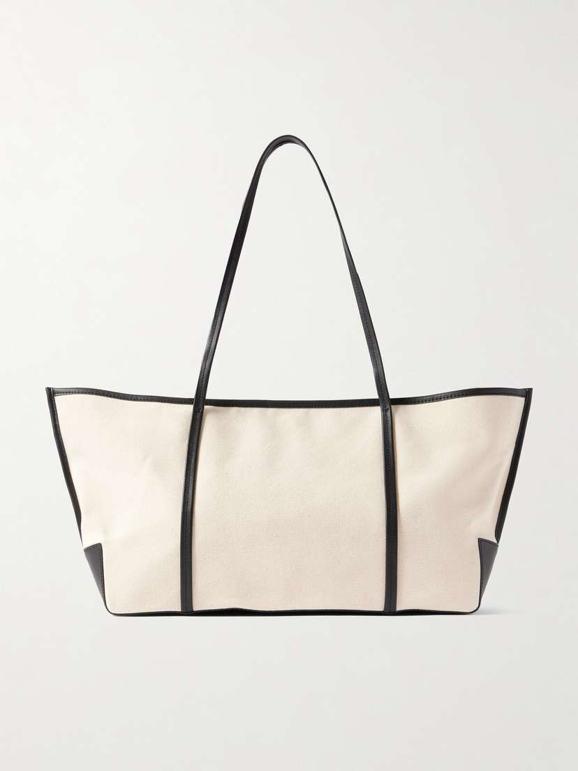 St. Agni Bateau Leather-trimmed Cotton-canvas Tote