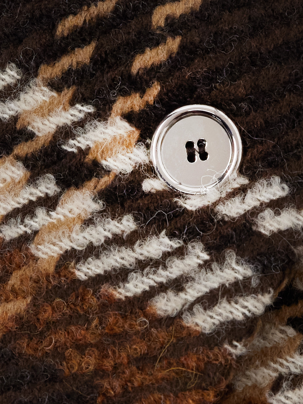 Checked Wool-Blend Coat