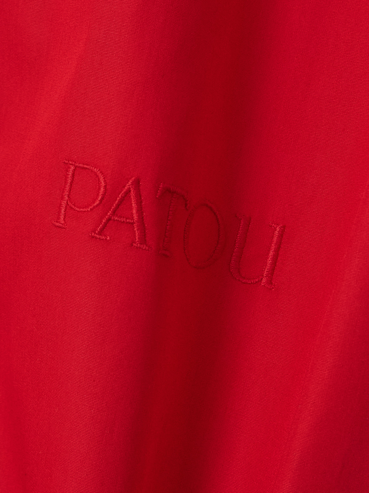 Patou Tie-neck Cotton-poplin Blouse In Red