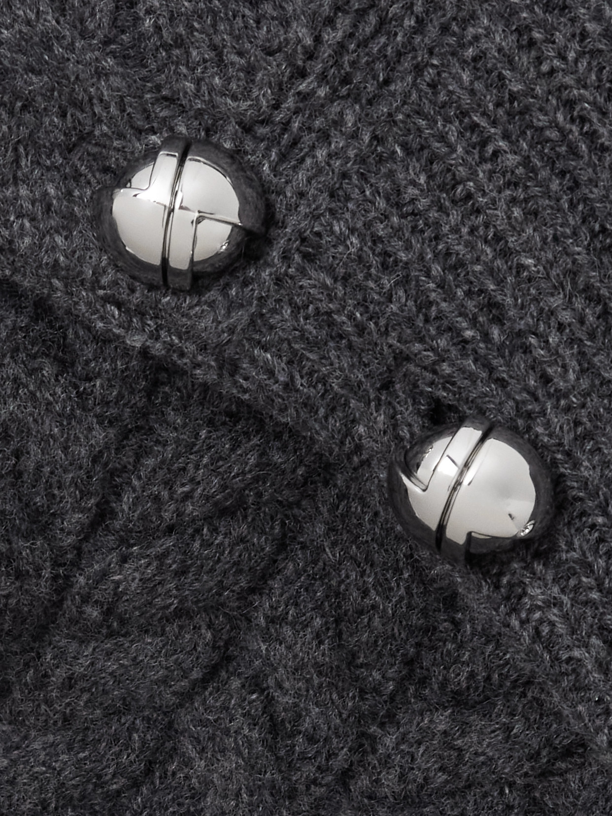 Patou Cropped Fringed Cable-knit Merino Wool And Cashmere-blend Sweater In Gray