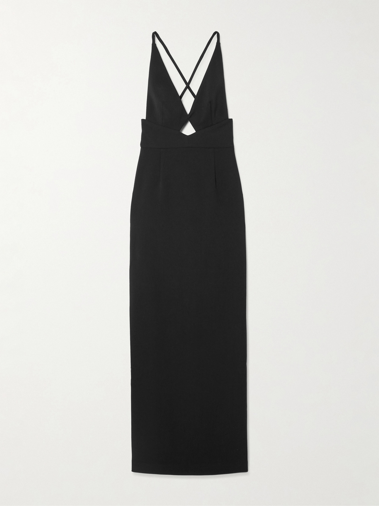 Solace London - Milly Cutout Crepe Gown - Black