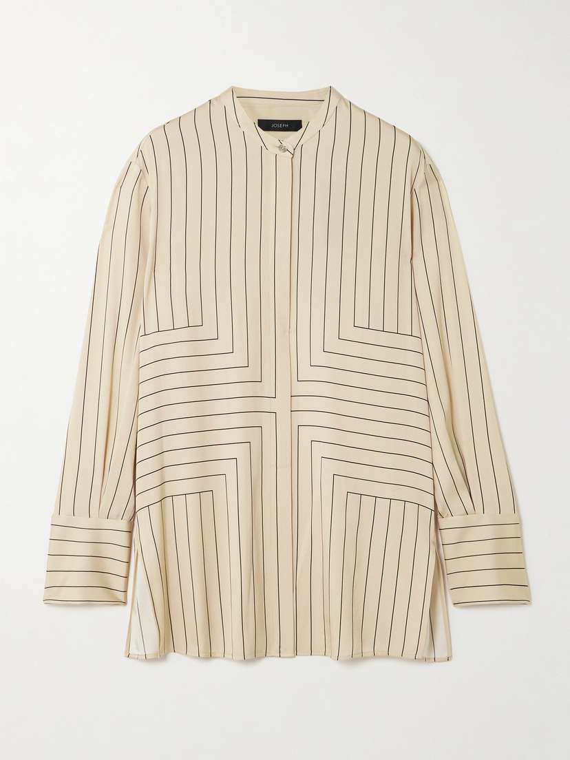 Joseph Athena Striped Silk-blend Satin Shirt