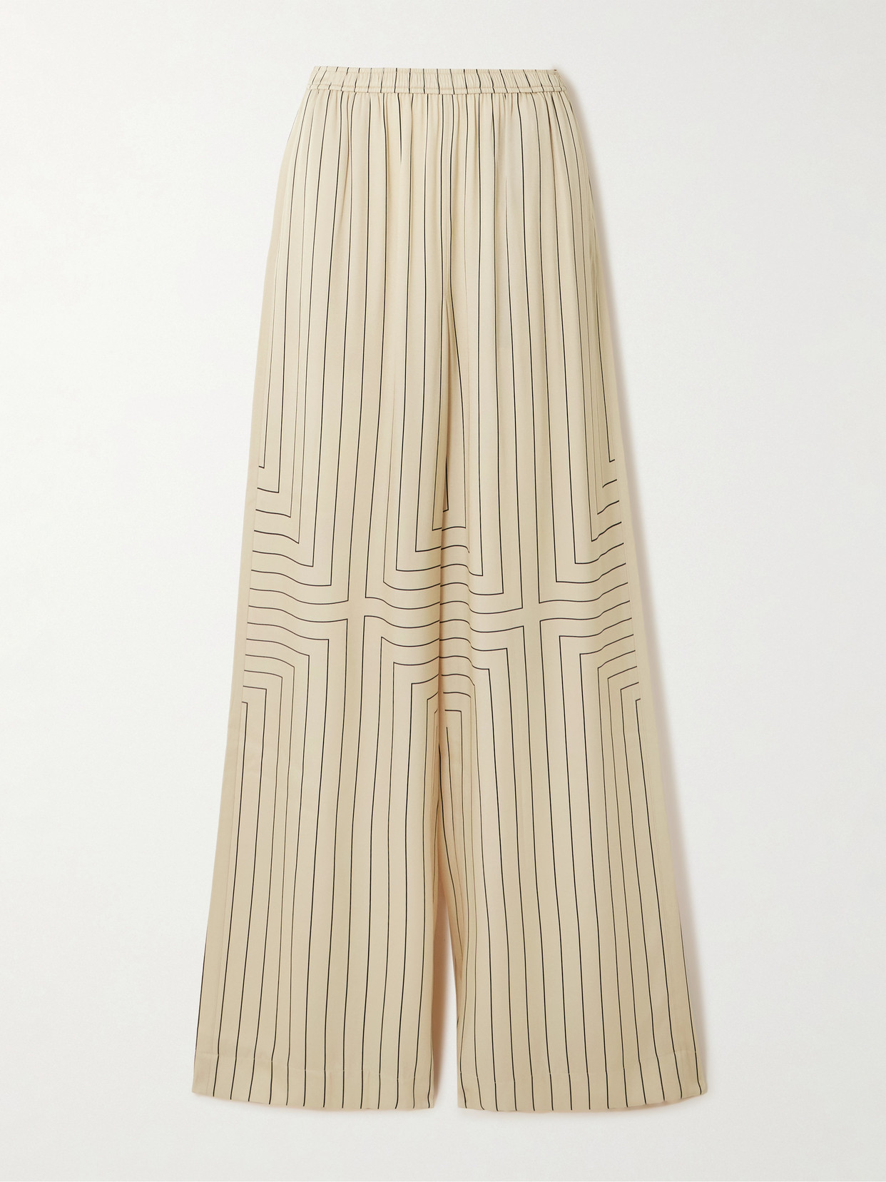 Joseph Hulin Pinstriped Silk-blend Satin Wide-leg Pants In Neutral