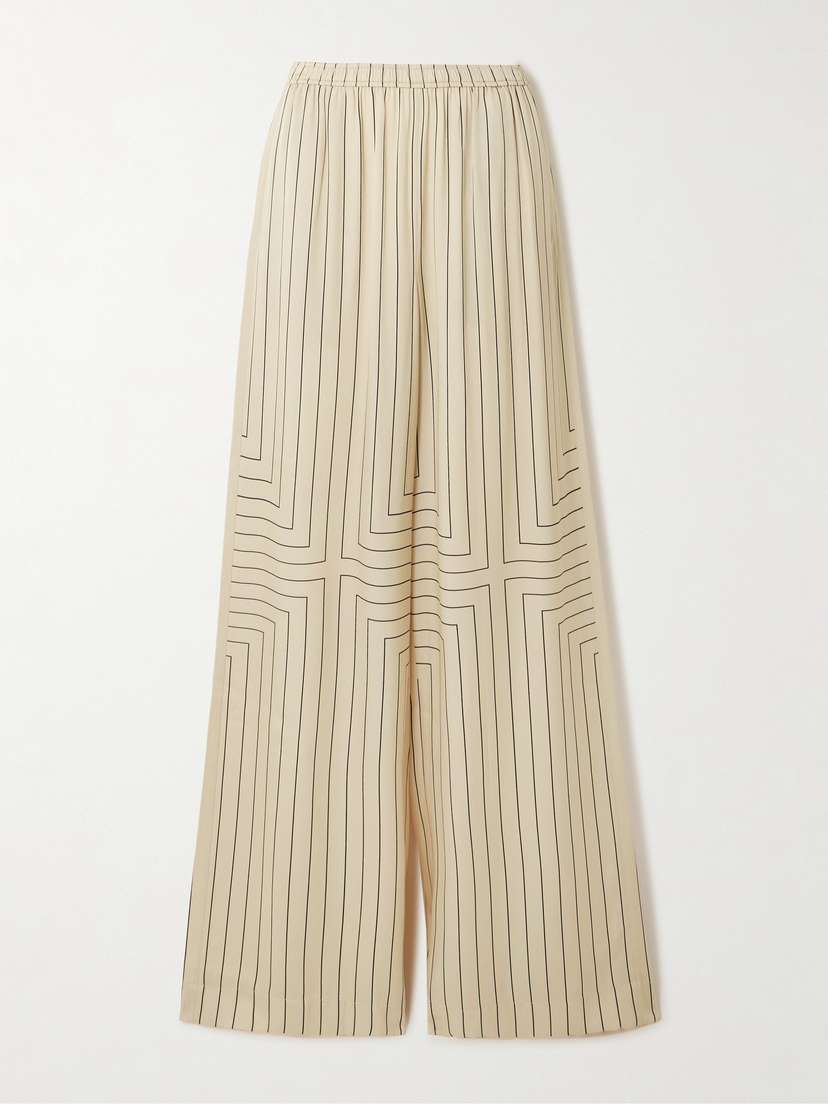 Joseph Hulin Pinstriped Silk-blend Satin Wide-leg Pants