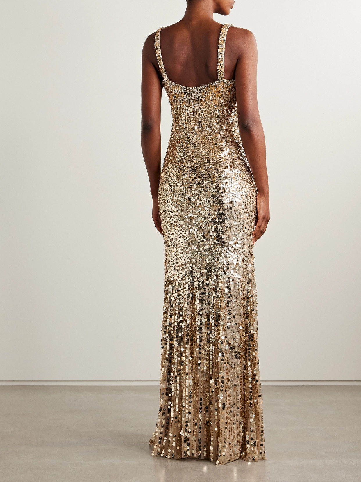 Jenny Packham Mirabeau Embellished Tulle Gown In Gray