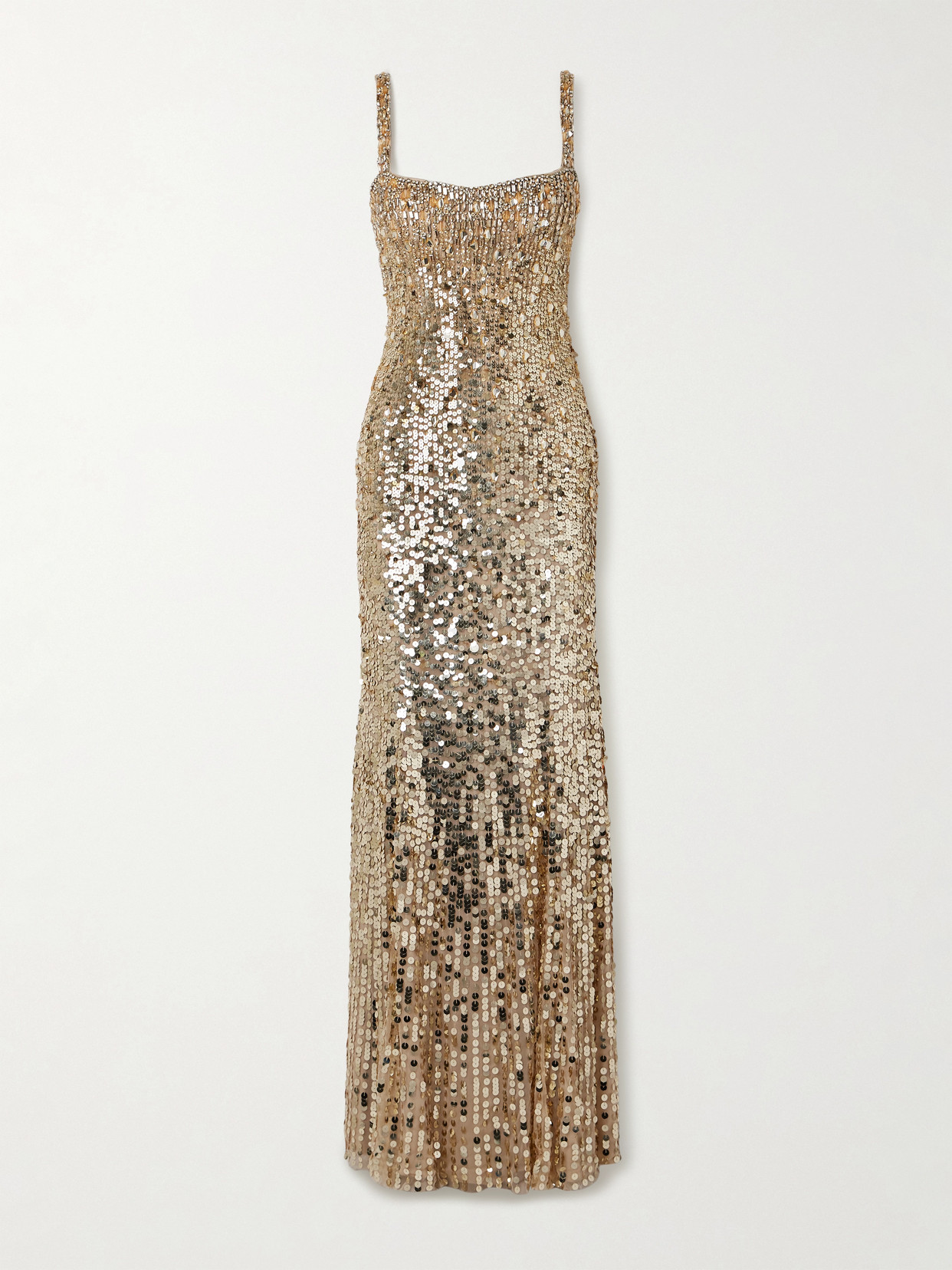Jenny Packham Mirabeau Embellished Tulle Gown In Gray