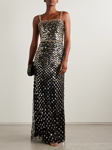 Jenny Packham Juliette embellished mesh gown