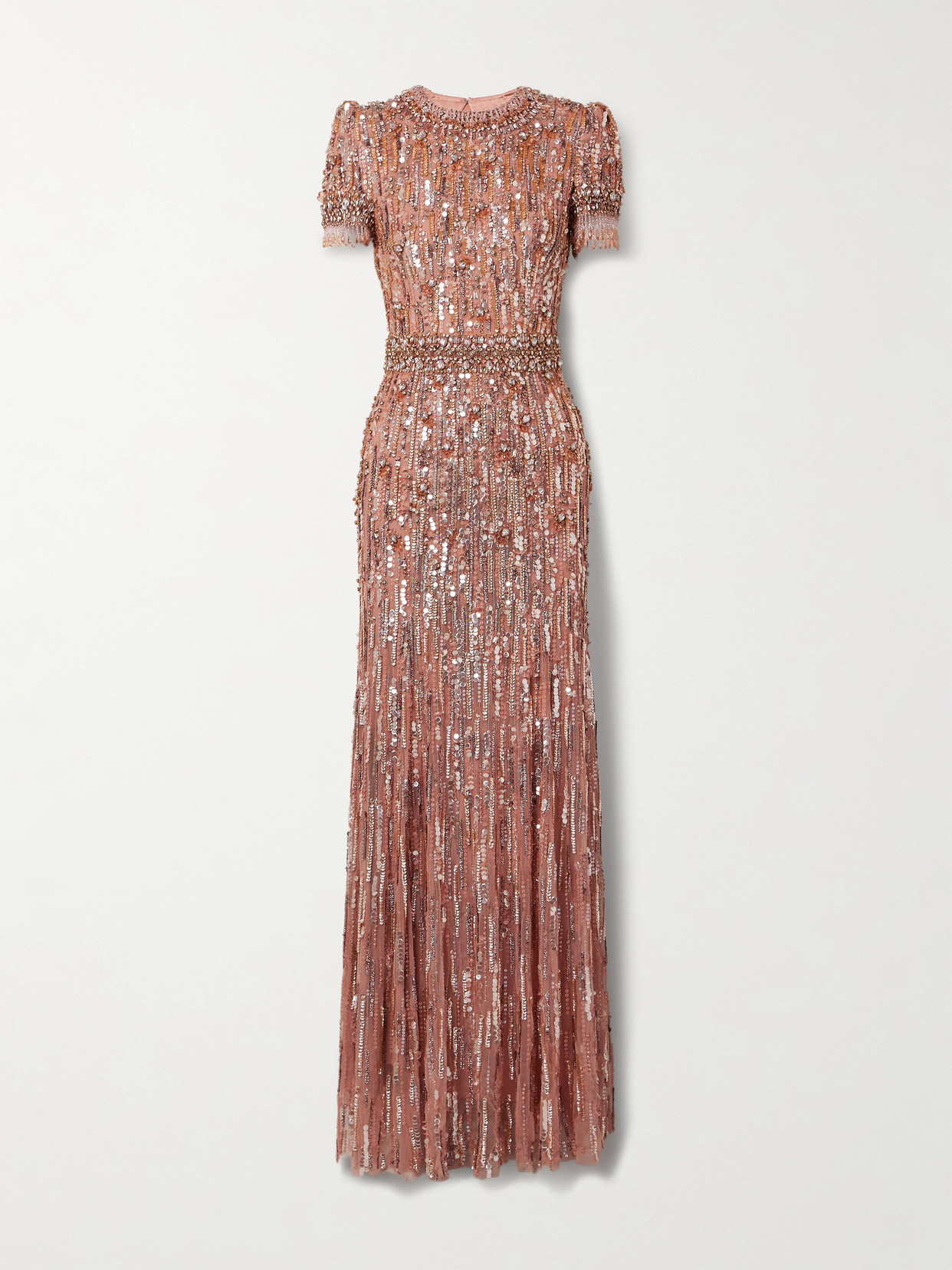 Jenny Packham Roxy Embellished Tulle Gown In Pink