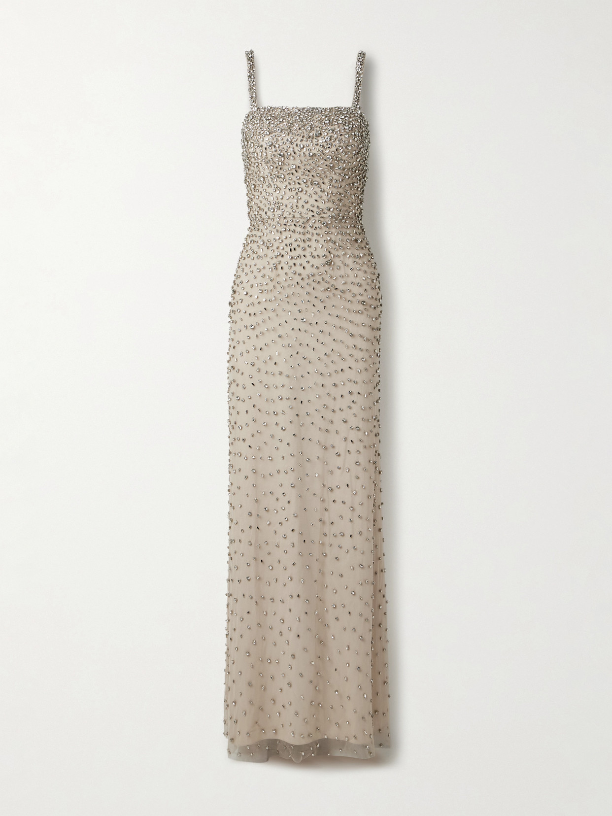 Jenny Packham Cherry Crystal-embellished Tulle Gown In Gold