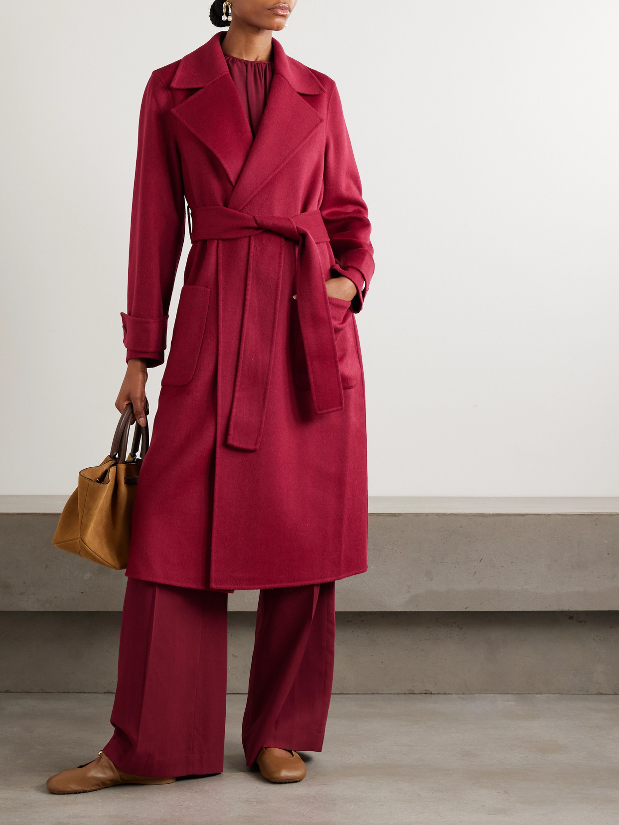 Arline Belted Wool And Cashmere-Blend Coat