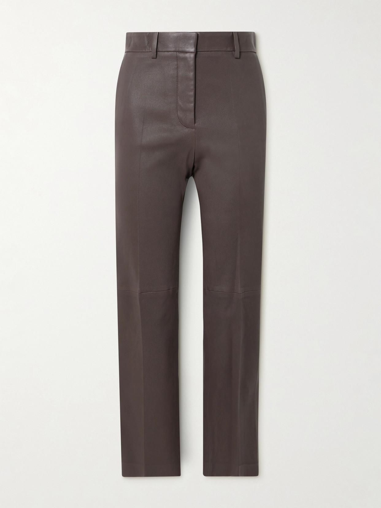 Joseph Coleman Leather Slim-fit Pants In Neutral