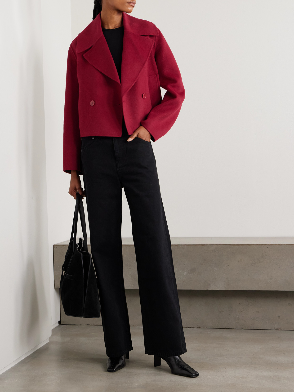 Delano Cropped Wool And Cashmere-Blend Double-Breasted Jacket