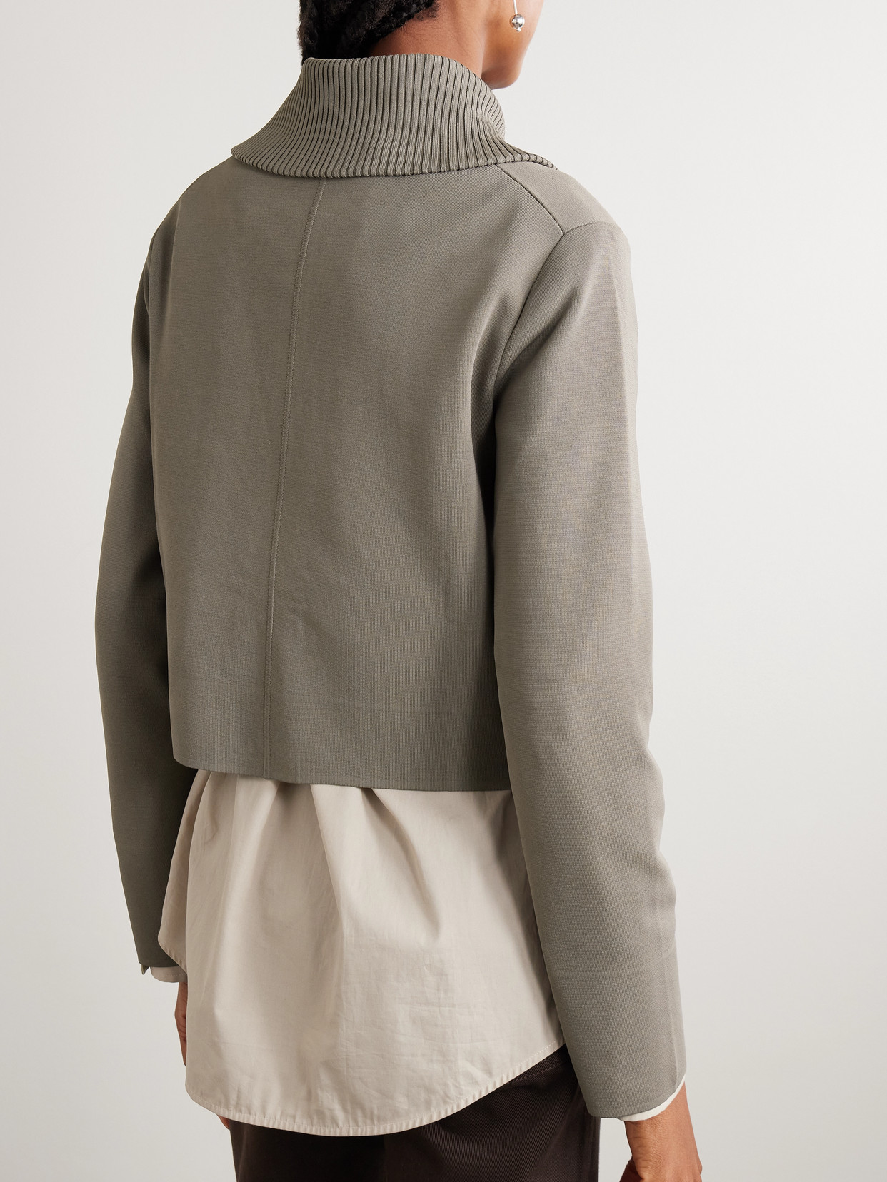 Milano Cropped Stretch-Knit Jacket