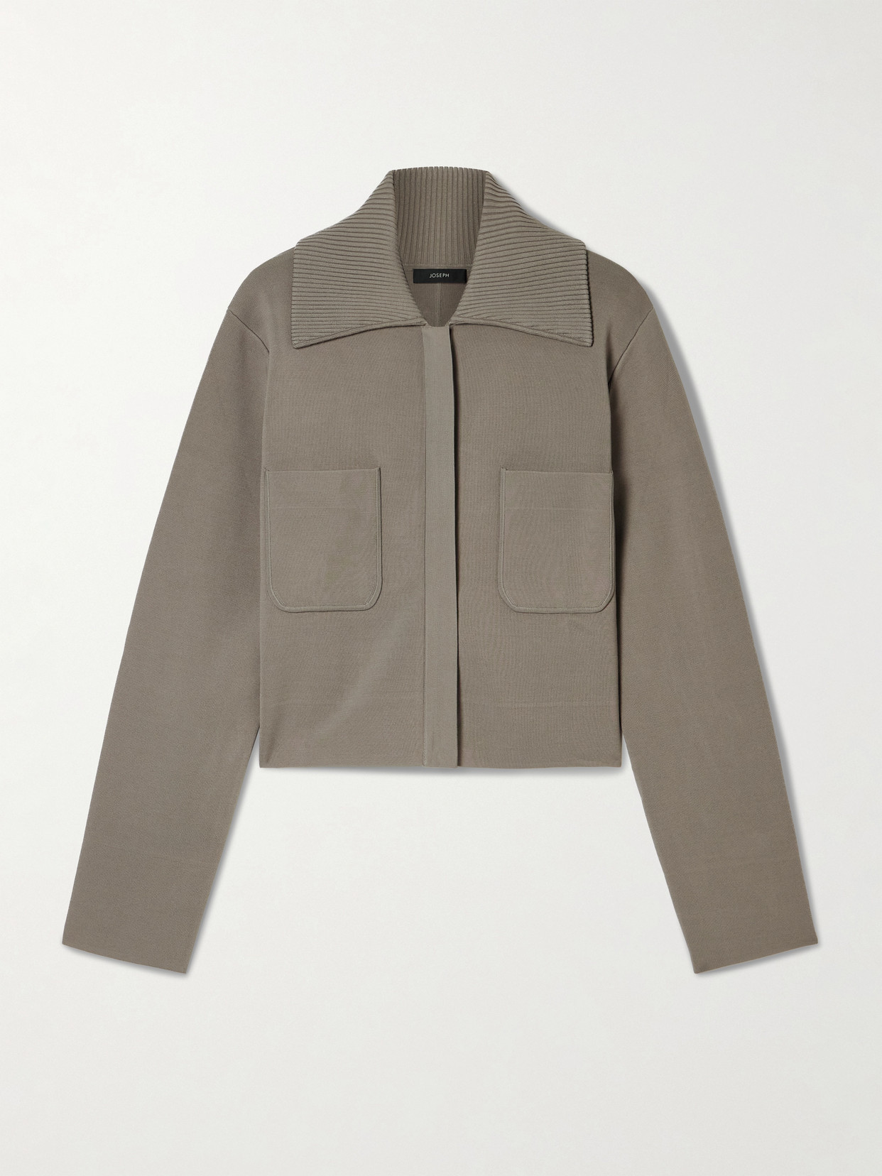 Joseph Milano Cropped Stretch-knit Jacket In Neutral