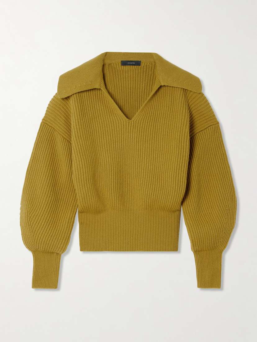 Joseph Ribbed Wool, Silk And Cashmere-blend Polo Sweater