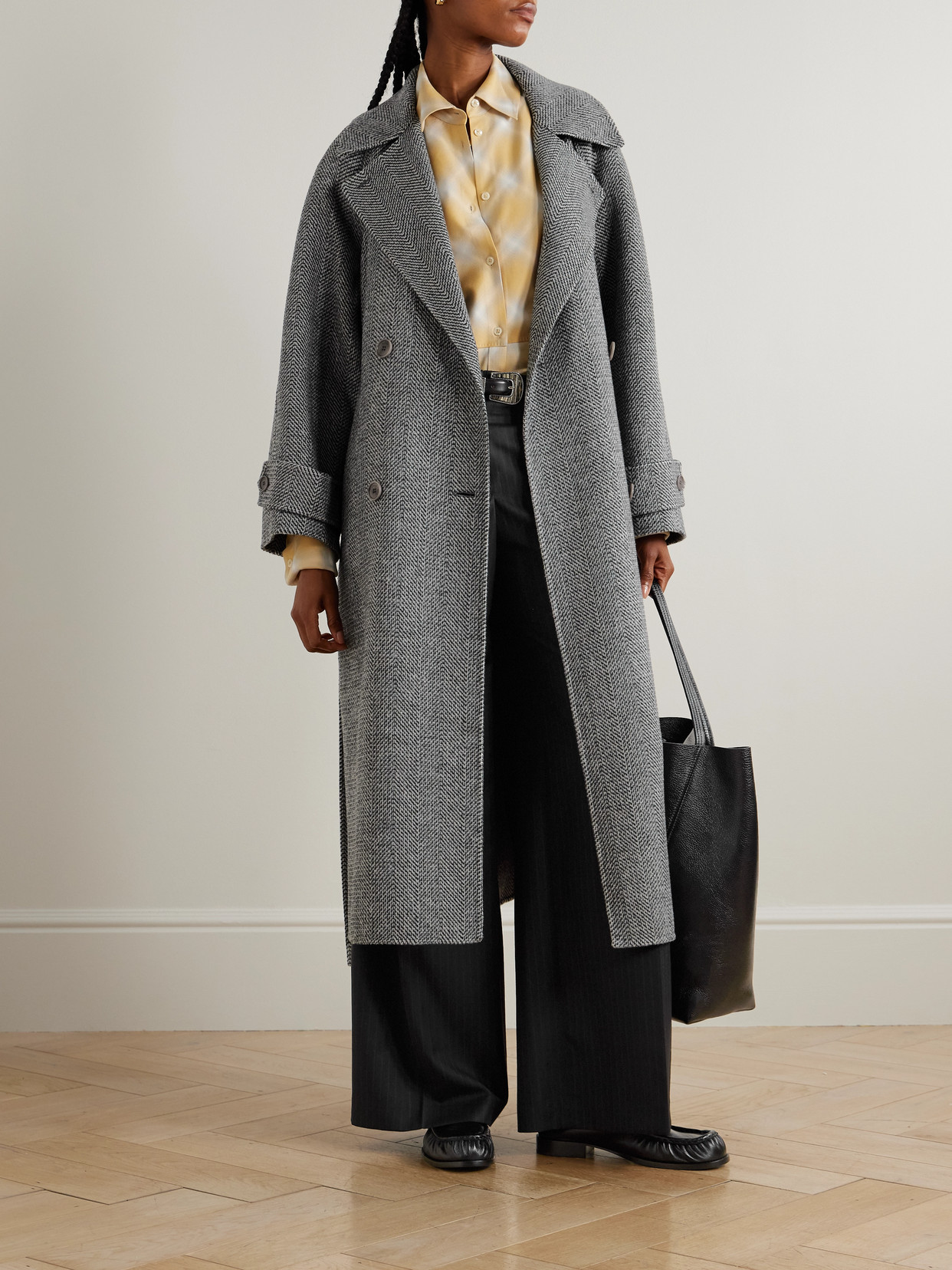 Navarre Belted Herringbone Coat