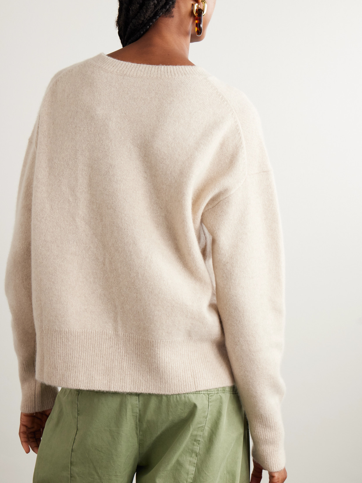 Brushed Cashmere-Blend Sweater