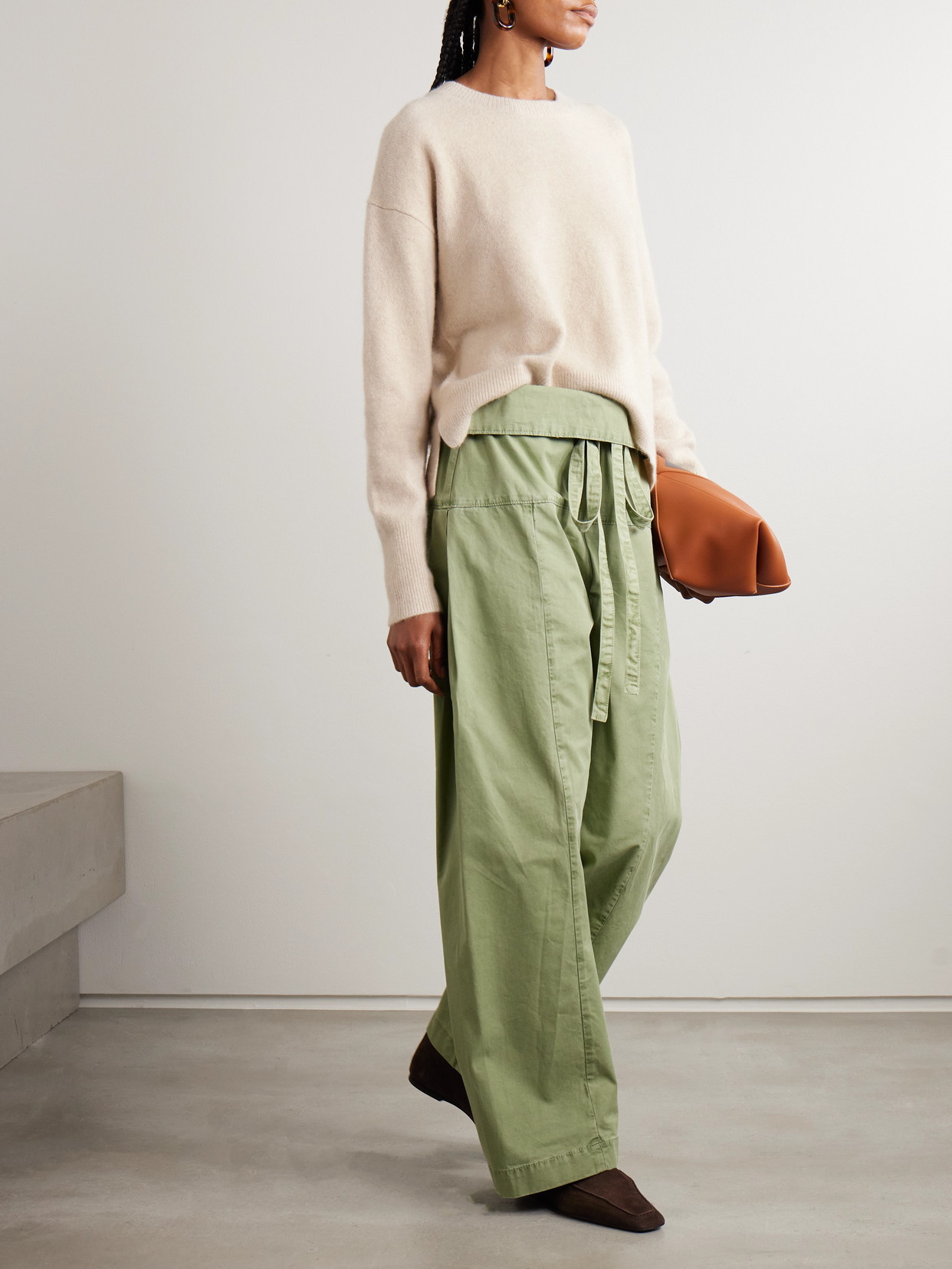 Brushed Cashmere-Blend Sweater